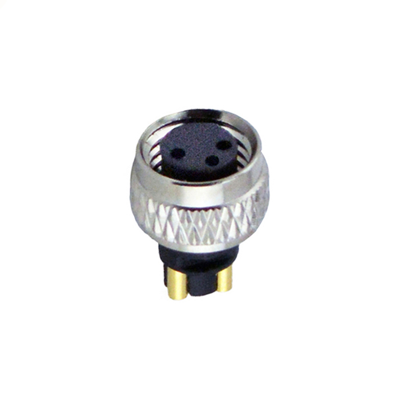 M8 4pin A code female moldable connector,unshielded,brass with nickel plated screw